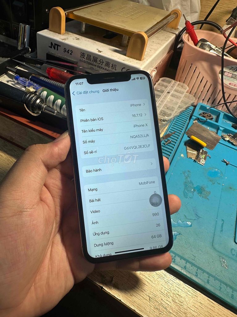 Apple iPhone X 64GB Trắng. Mua bán Điện thoại tại Quận Cẩm Lệ Đà Nẵng được đăng bởi Nguyễn Văn Công Thành hình 1