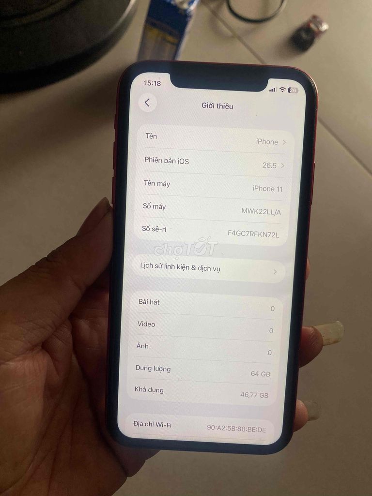 iPhone 11 64GB Đỏ. Mua bán Điện thoại tại Quận Liên Chiểu Đà Nẵng được đăng bởi long nhật  hình 1