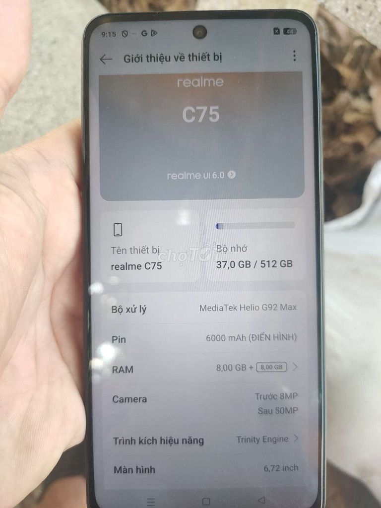 Realme C75 8GB/512GB. Mua bán Điện thoại tại Thành phố Sóc Trăng Sóc Trăng được đăng bởi Bắp  hình 1