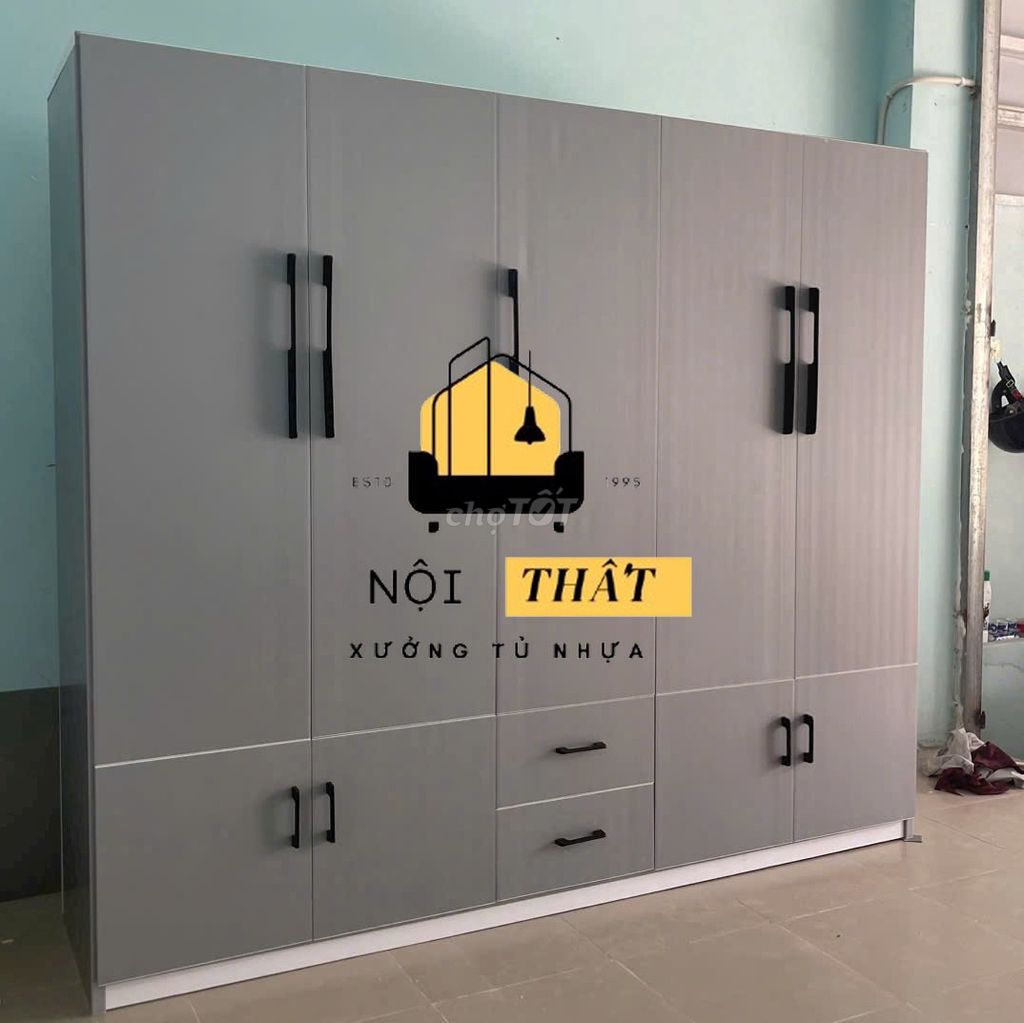 Tủ quần áo Nhựa Đài Loan Xám 1m8x1m85x45cm. Mua bán Tủ, kệ gia đình tại Quận Bình Thạnh Tp Hồ Chí Minh được đăng bởi Nội thất giá xưởng hình 1