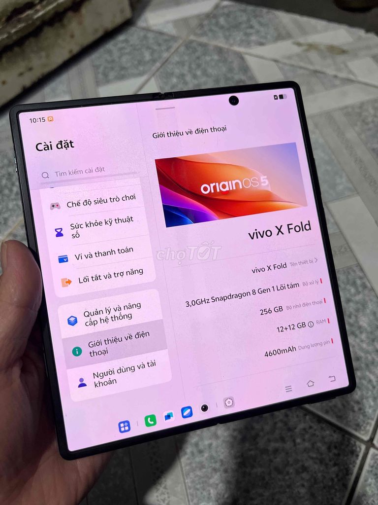 Vivo X Fold 256GB Đen ram 12 zin ken. Mua bán Điện thoại tại Quận Bình Tân Tp Hồ Chí Minh được đăng bởi Tantaimobile hình 1