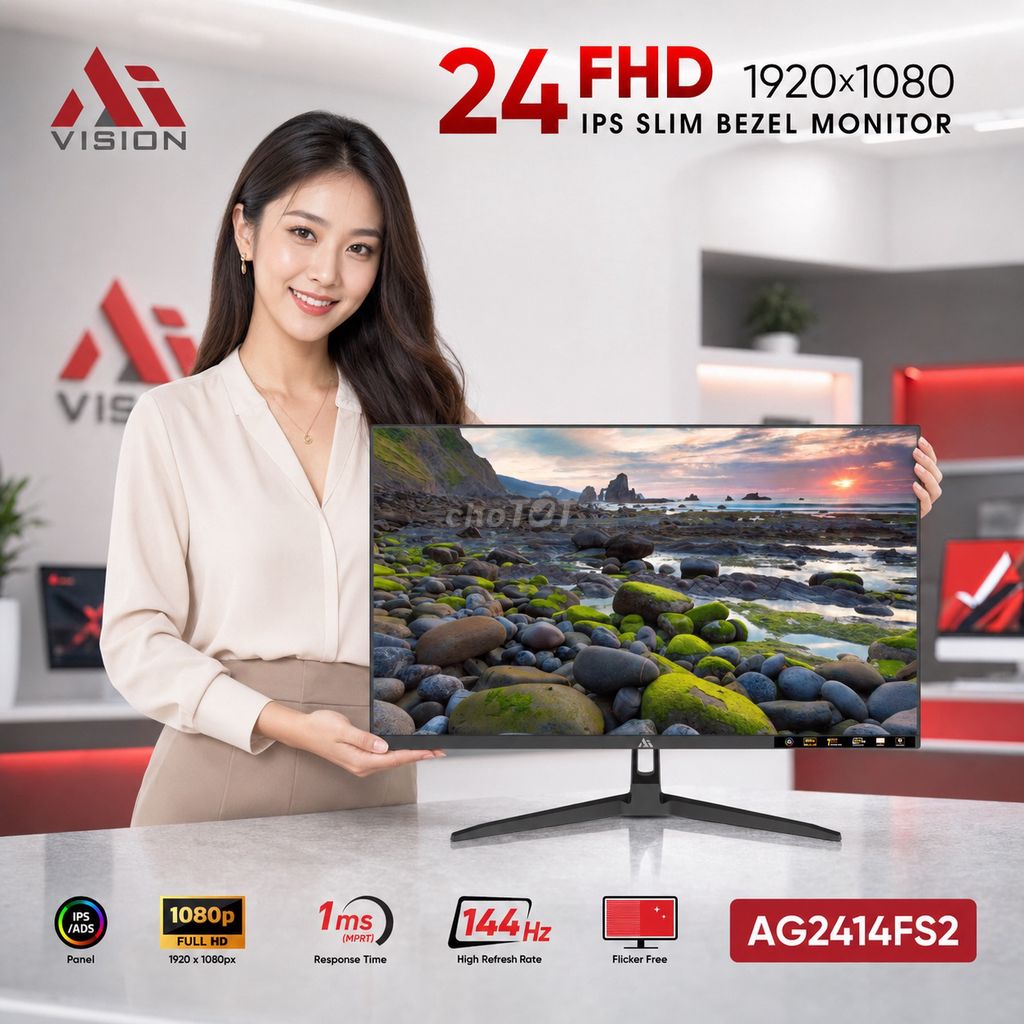 Màn hình Vision AG2414FS2 24 inch IPS 144HZ FHD. Mua bán Phụ kiện (Màn hình, Chuột...) tại Quận 11 Tp Hồ Chí Minh được đăng bởi Vi Tính Lâm Dũng hình 1
