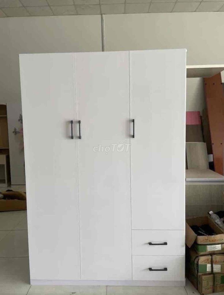 Tủ quần áo Nhựa Đài Loan Trắng 3 cánh 1m25. Mua bán Tủ, kệ gia đình tại Thành phố Thủ Dầu Một Bình Dương được đăng bởi Hong Le hình 1