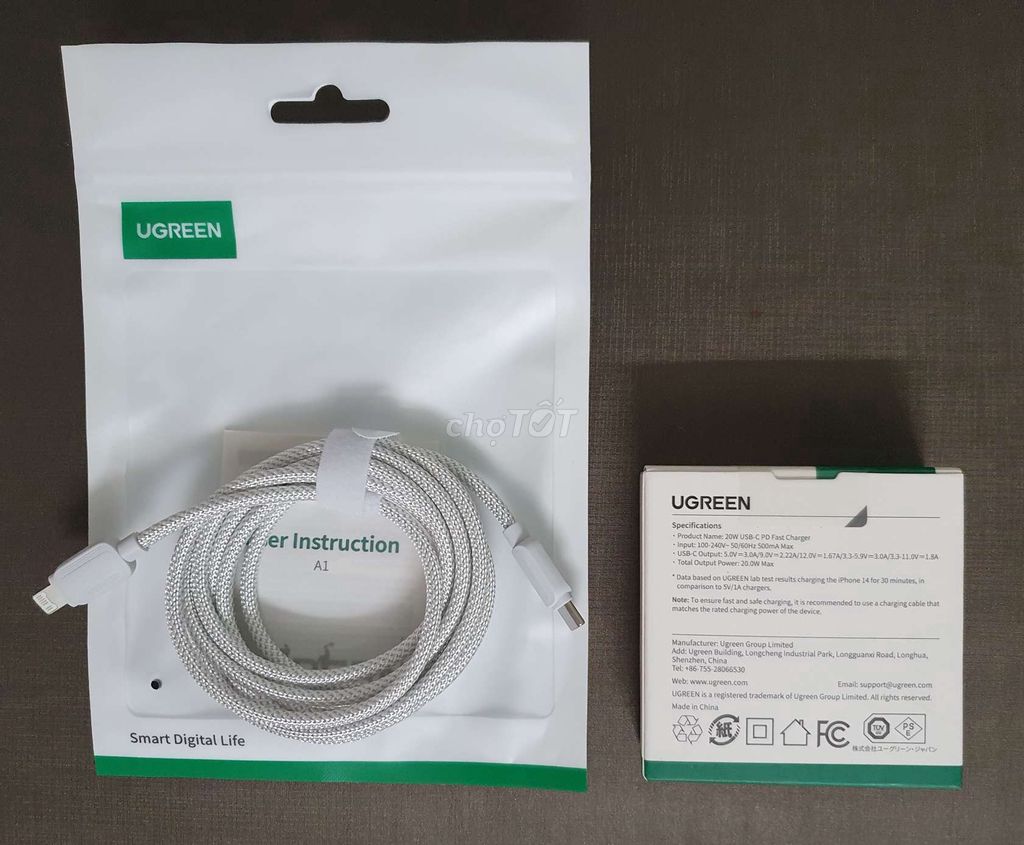 Bộ sạc 20W Ugreen cho Iphone (bh 18 tháng)