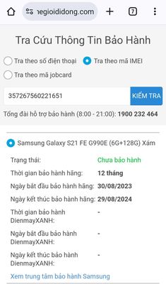 Samsung S21 Fe chính hãng VN còn BH