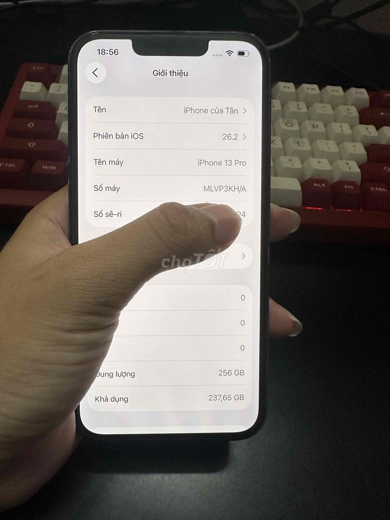 Apple iPhone 13 Pro 256GB Xám Đã thay pin. Mua bán Điện thoại tại Quận 8 Tp Hồ Chí Minh được đăng bởi Thanh Tân hình 1
