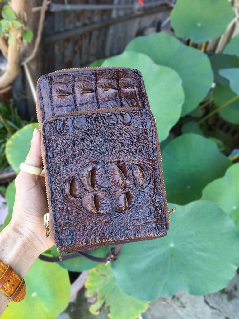 Túi phone Da cá sấu Nâu 20*13. Mua bán Túi xách tại Huyện An Phú An Giang được đăng bởi THẮNG ĐỒ DA hình 1
