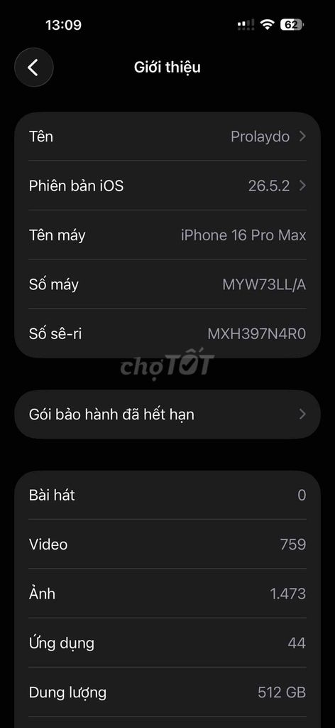 Apple iPhone 16 Pro Max 512GB Đã qua sử dụng. Mua bán Điện thoại tại Thành phố Phan Thiết Bình Thuận được đăng bởi Quốc Thiện hình 1