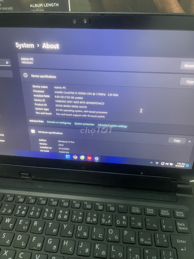Fujitsu Core i5-10th 8GB/256GB. Mua bán Laptop tại Quận Thanh Khê Đà Nẵng được đăng bởi Thắng hình 1