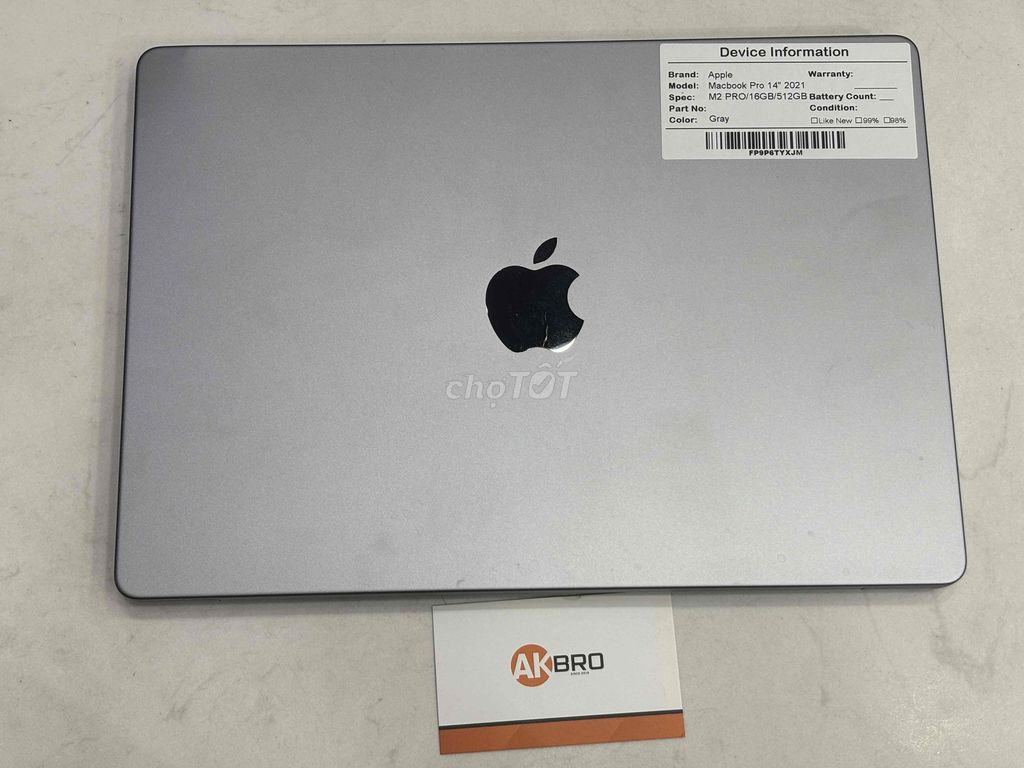 Macbook Pro 14" M2Pro/16Gb/512Gb Gray Care+ 2024