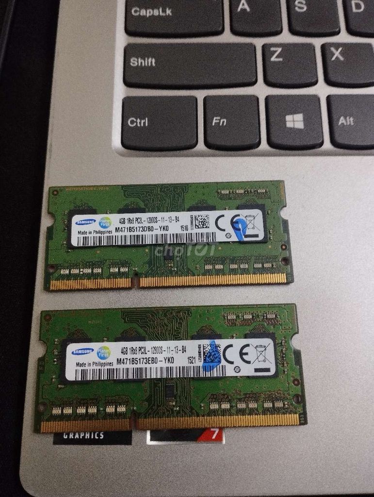 Cặp ram laptop samsung pc3l 4gx2=8g