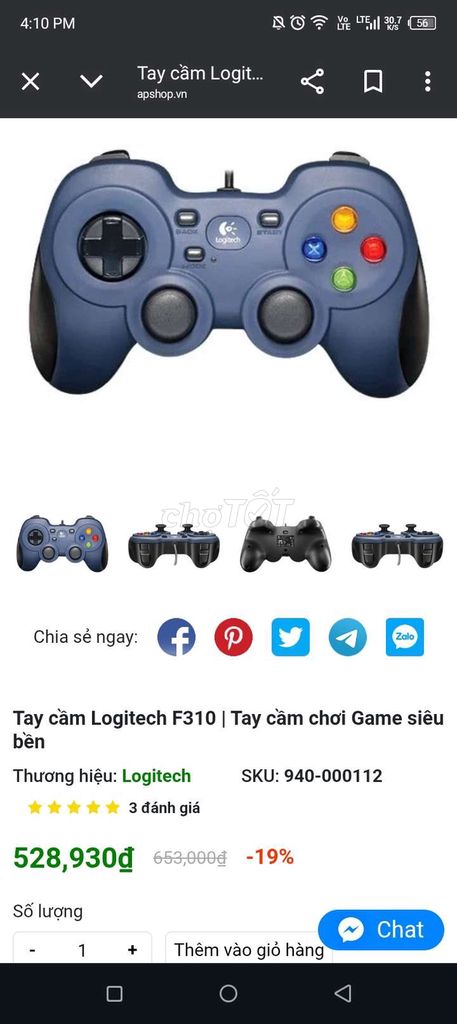 Cần pass lại tay cầm logitech f310