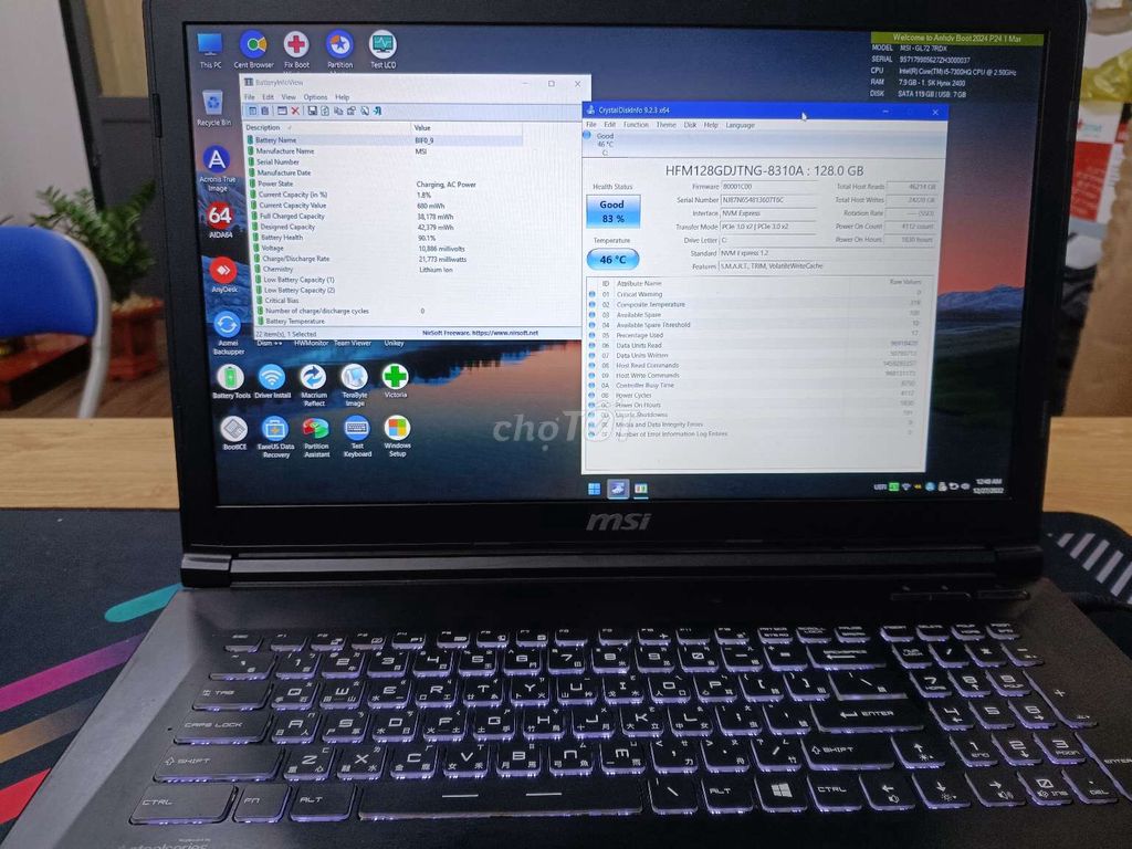 MSI i5 7300HQ 8GB DDR4 SSD 128GB Đen. Mua bán Laptop tại Quận 1 Tp Hồ Chí Minh được đăng bởi Nguyễn Duy Khang hình 1