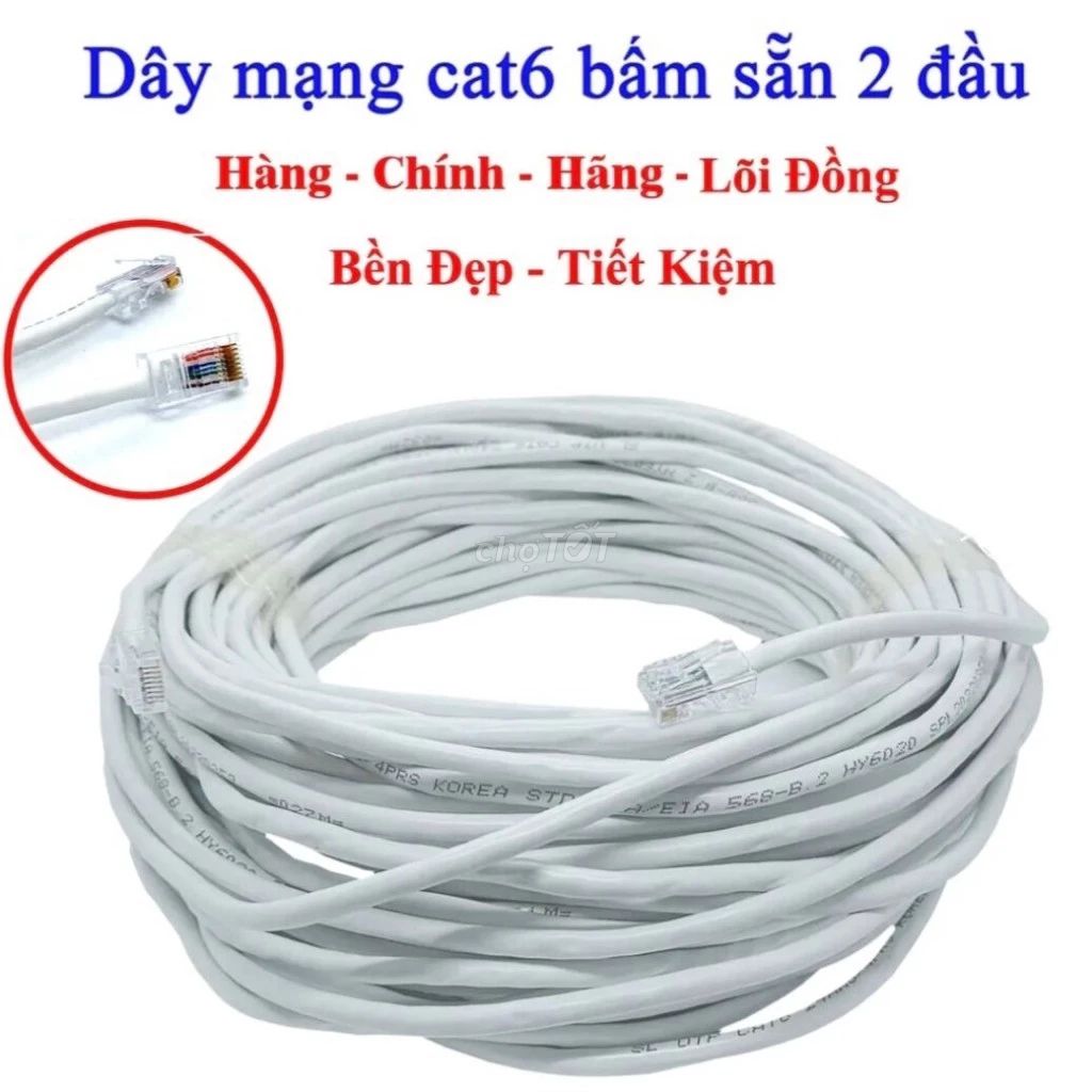 cáp mạng lan máy tính 5k/mét bấm sẵn 2 đầu