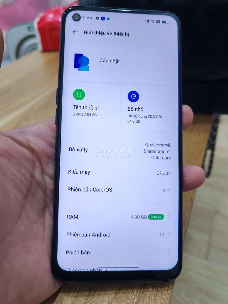 Oppo A54 5G 64GB Xám. Mua bán Điện thoại tại Huyện Bình Chánh Tp Hồ Chí Minh được đăng bởi Nam hình 1