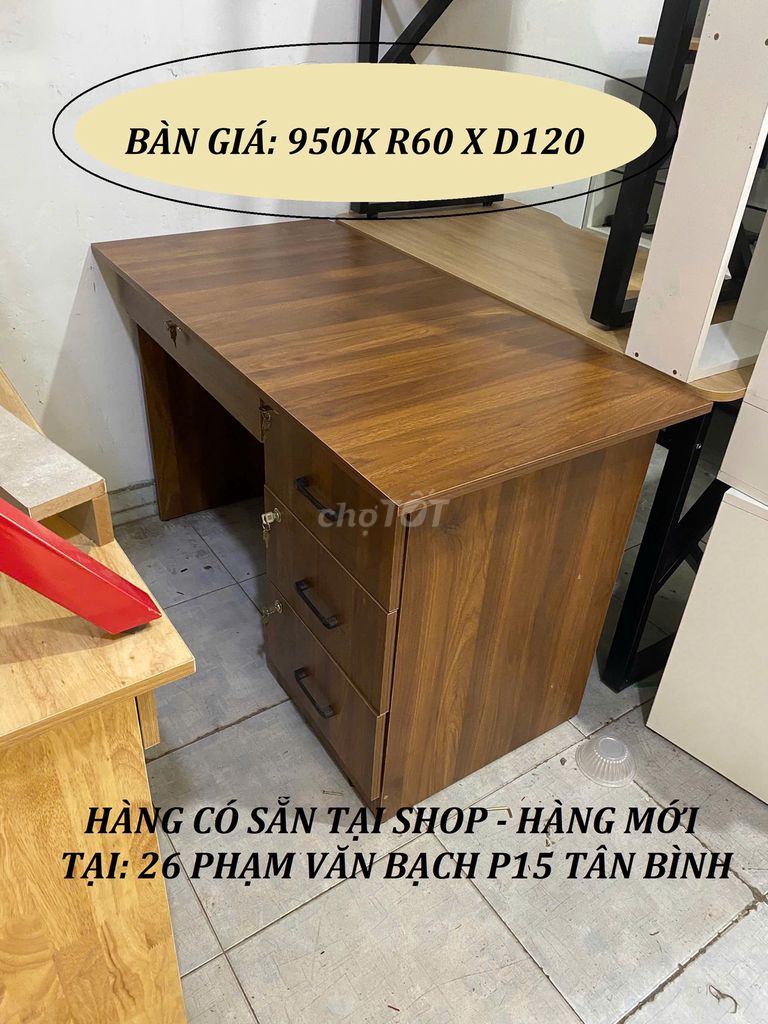 BÀN LÀM VIỆC VÁN GỖ & BÀN VĂN PHÒNG 4 HỘC KÉO