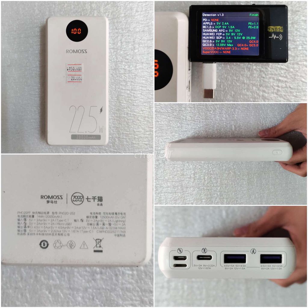 Sạc dự phòng Romoss PH020-252 20000mAh Trắng. Mua bán Phụ kiện (Màn hình, Chuột...) tại Quận 7 Tp Hồ Chí Minh được đăng bởi Trương Ngọc Lâm hình 1