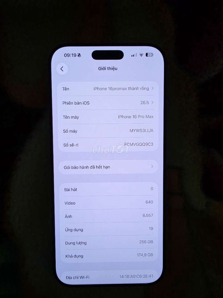 Apple iPhone 16 Pro Max zin áp. Mua bán Điện thoại tại Thành phố Châu Đốc An Giang được đăng bởi gia vinh hình 1