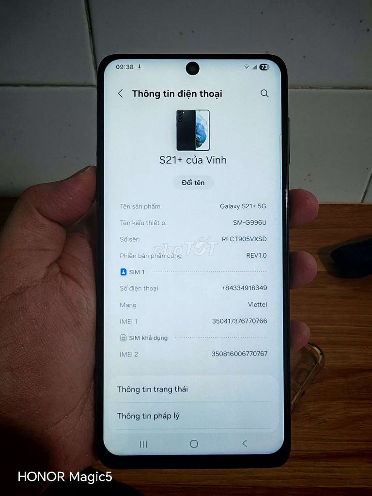 Samsung S21 Plus 128GB Đen. Mua bán Điện thoại tại Quận Ninh Kiều Cần Thơ được đăng bởi tz hình 1