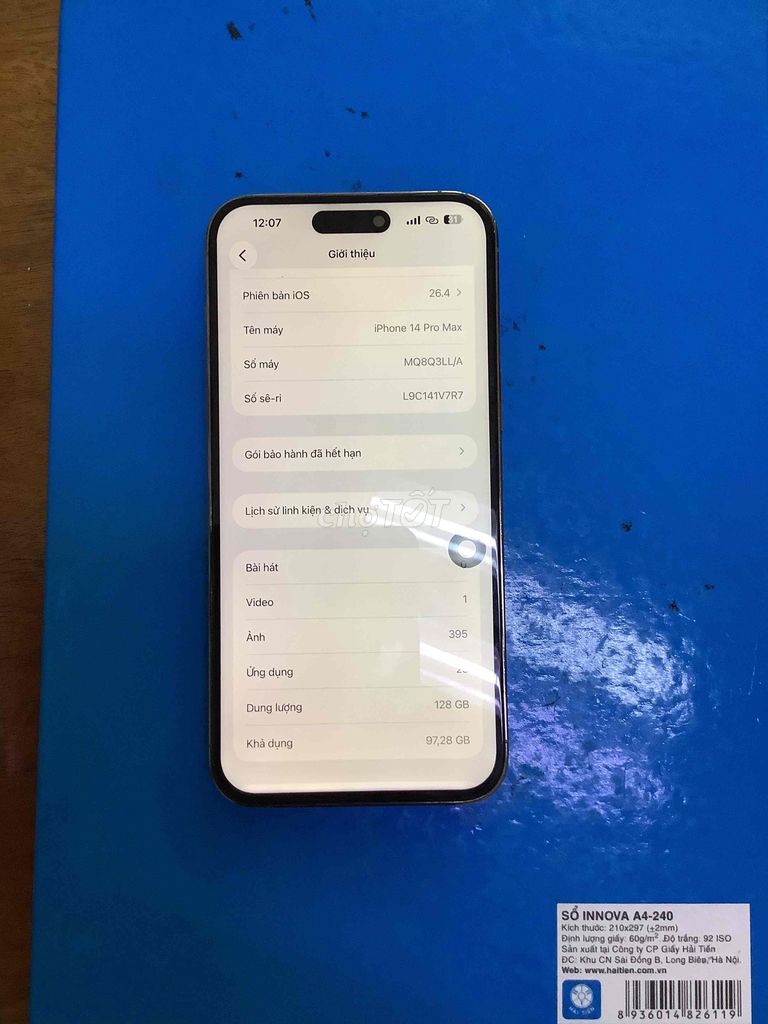 Apple iPhone 14 Pro Max 128GB trắng. Mua bán Điện thoại tại Quận Hai Bà Trưng Hà Nội được đăng bởi Quang Anh hình 1