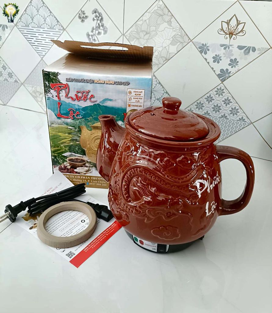 Ấm sắc thuốc Phước Thọ APT02 Gốm sứ 3.2L. Mua bán Bếp, lò, đồ điện nhà bếp tại Thành phố Rạch Giá Kiên Giang được đăng bởi NHÃ ĐAN KG hình 1