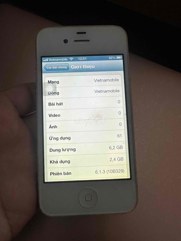 Apple iPhone 4S 8GB iOS 6 zin trung imei. Mua bán Điện thoại tại Huyện Hóc Môn Tp Hồ Chí Minh được đăng bởi Leo hình 1