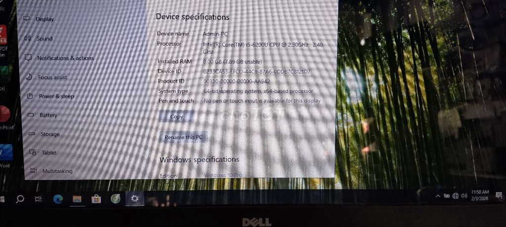 Dell Inspiron 15 i5 Gen 6 6GB/128GB. Mua bán Laptop tại Thành phố Thủ Đức Tp Hồ Chí Minh được đăng bởi Phongnamrom hình 1