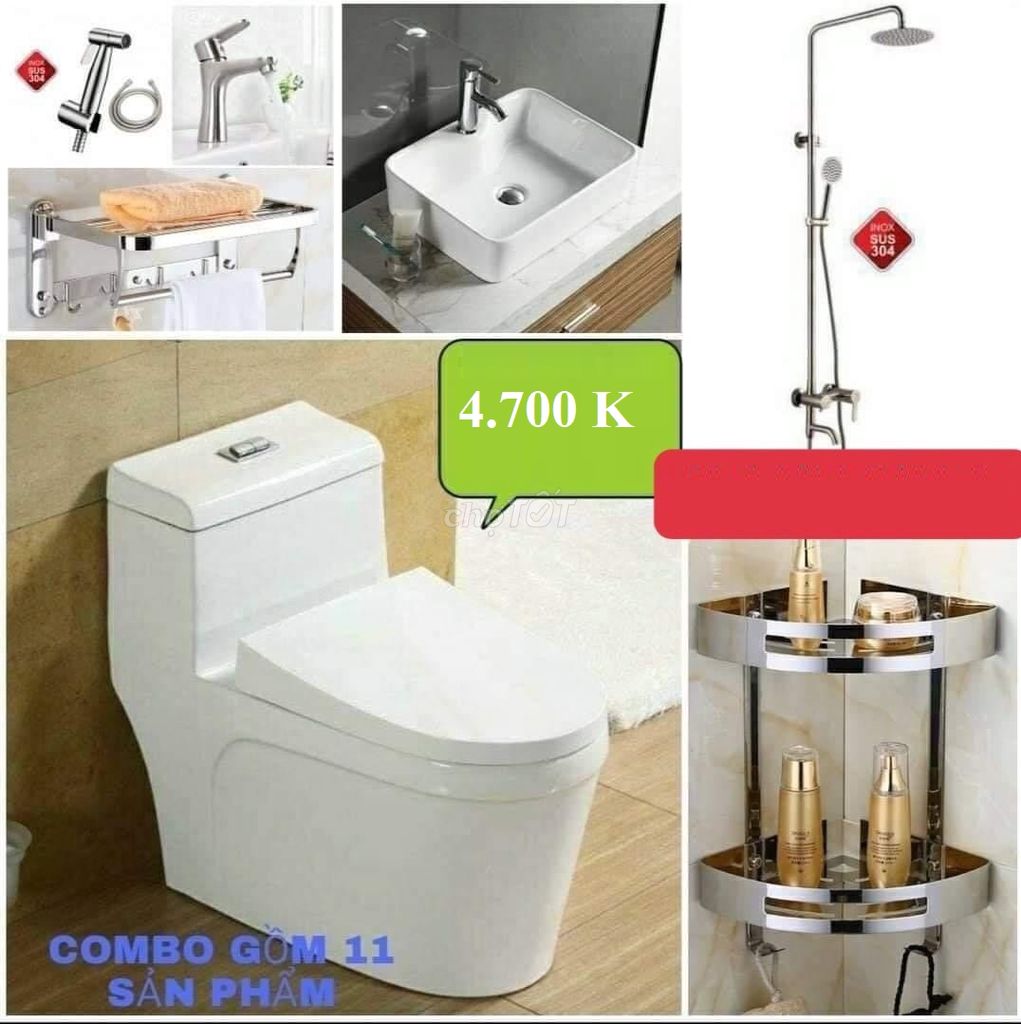 Combo chọn bộ thiết bị vệ sinh nhà tắm cao cấp.