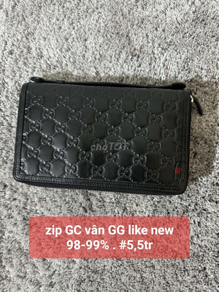 zip gucci vân GG  like new 98-99% 
Bao authentic