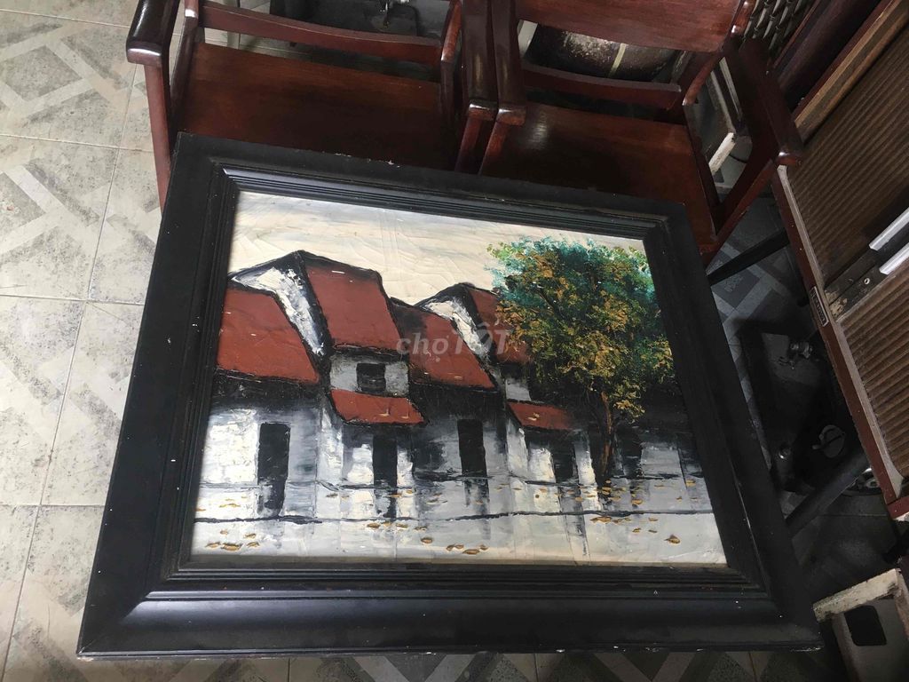 Tranh sơn dầu xưa 72 x 81 cm. Mua bán Đồ sưu tầm, đồ cổ tại Thành phố Biên Hòa Đồng Nai được đăng bởi Tuấn Nguyễn hình 1