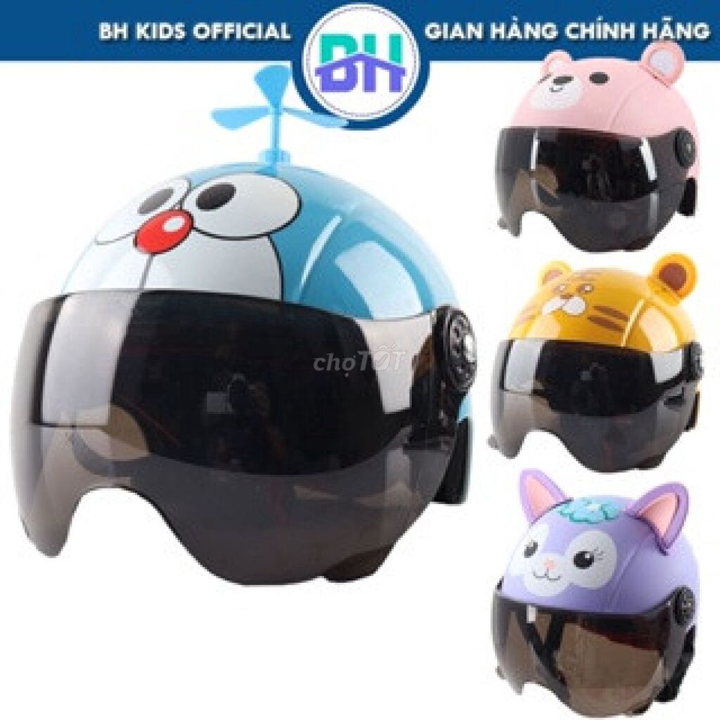 Mũ, Nón bảo hiểm cao cấp BH Kids cho bé, có kính