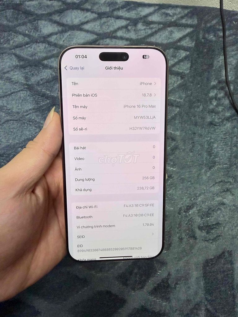 Apple iPhone 16 Pro Max 256GB Vàng. Mua bán Điện thoại tại Quận Hoàng Mai Hà Nội được đăng bởi Hạ vũ  hình 1