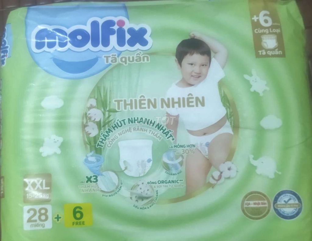 Bỉm Molfix sai xxl 28 miếng+6mieng