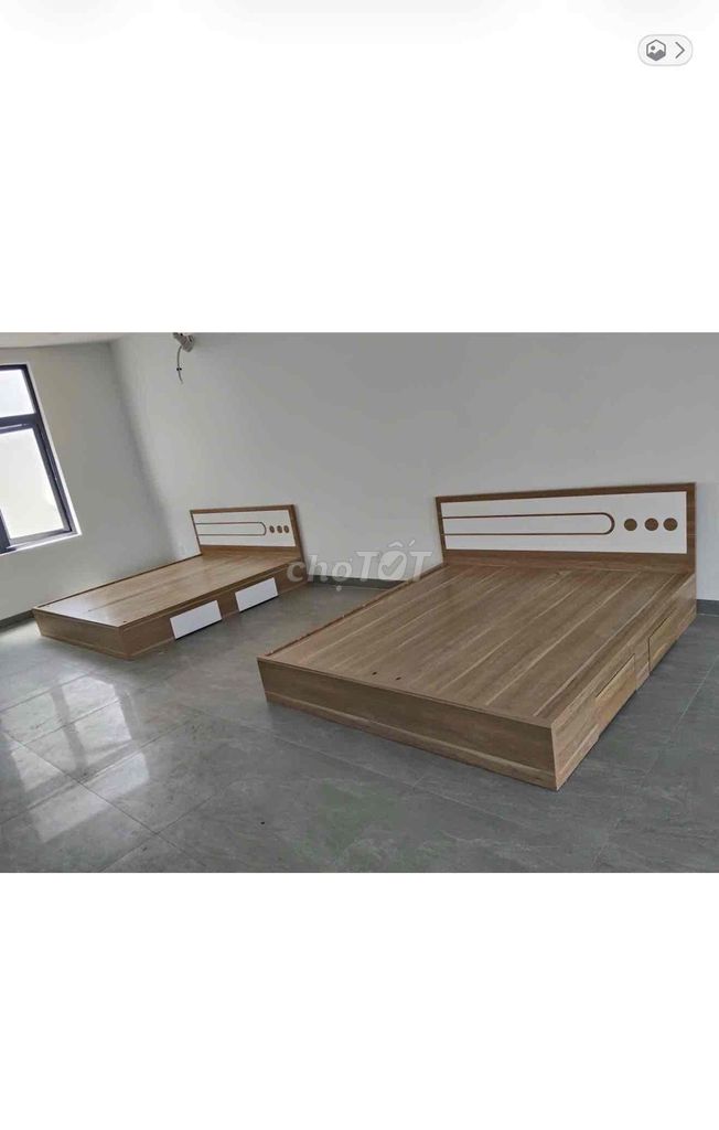 Giường ngủ Gỗ MDF Vân gỗ 1m6 x 2m. Mua bán Giường, chăn ga gối nệm tại Thành phố Dĩ An Bình Dương được đăng bởi hạnh hình 1