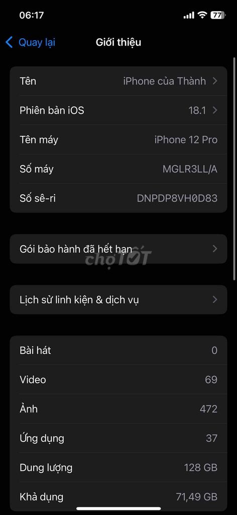 -iphone 12pro (lock) sài sim ghép bình thường