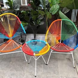 Bàn ghế sân vườn Mây giả Đa sắc 4 ghế. Mua bán Bàn ghế tại Quận Tân Phú Tp Hồ Chí Minh được đăng bởi Ms Hoa hình 1