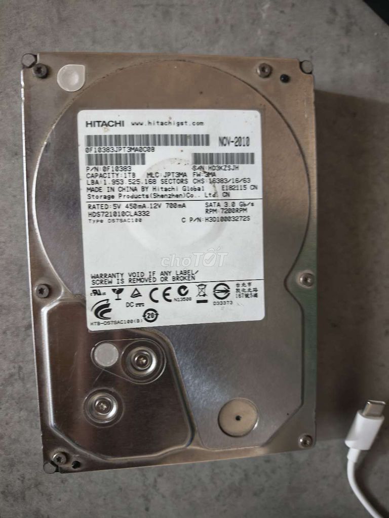 Ổ cứng HDD Hitachi 1TB bad. Mua bán Linh kiện (RAM, Card...) tại Quận Ba Đình Hà Nội được đăng bởi goocba hình 1