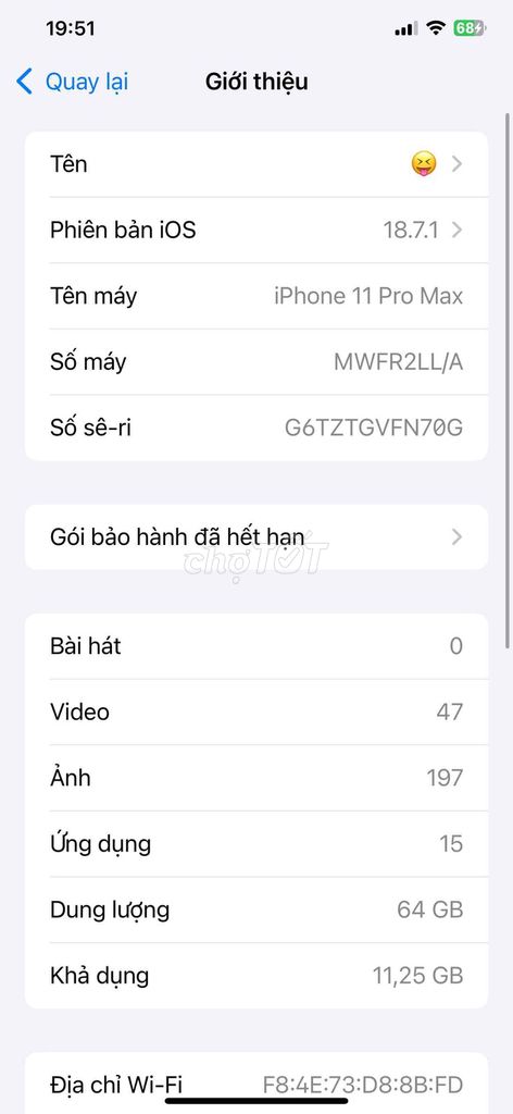 Apple iPhone 11 Pro Max 64GB. Mua bán Điện thoại tại Thị xã Mỹ Hào Hưng Yên được đăng bởi Bao Bao hình 1