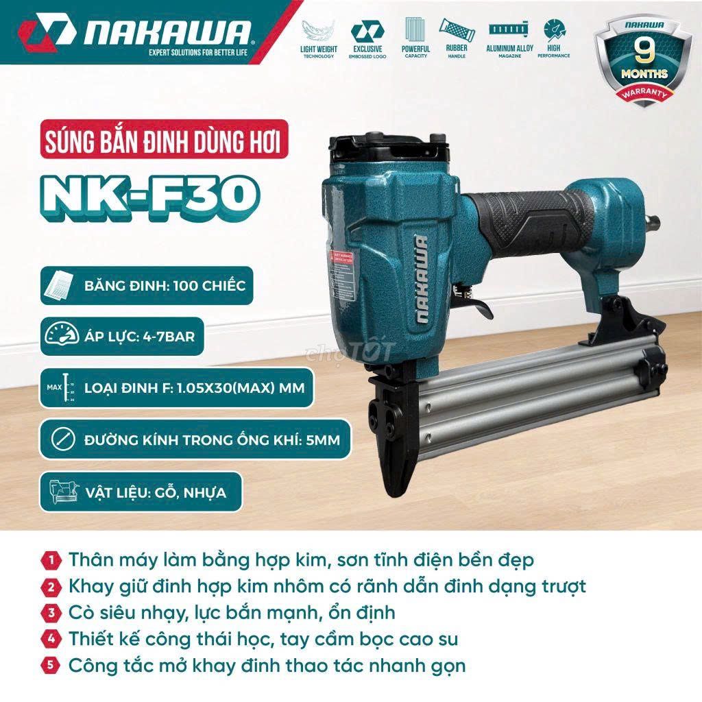 Súng bắn đinh NAKAWA NK-F30 dùng hơi. Mua bán Đồ chuyên dụng, Giống nuôi trồng tại Quận Bình Thạnh Tp Hồ Chí Minh được đăng bởi Máy xây dựng giá rẻ  hình 1