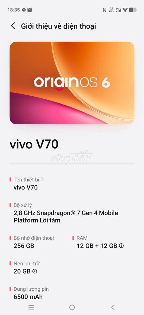 Vivo V70 12GB/256GB Xám. Mua bán Điện thoại tại Quận Ninh Kiều Cần Thơ được đăng bởi Dung Dunggg hình 1