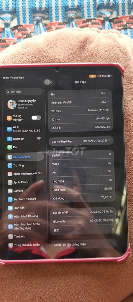 Apple iPad mini 7 Pro 128GB vàng. Mua bán Máy tính bảng tại Thành phố Buôn Ma Thuột Đắk Lắk được đăng bởi Ngọc Hân hình 1