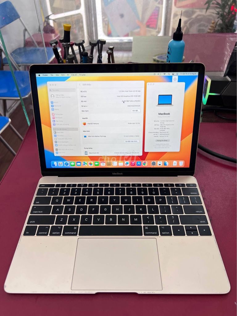 Apple MacBook 2017 M3 8GB/250GB Vàng. Mua bán Laptop tại Quận Bình Thạnh Tp Hồ Chí Minh được đăng bởi Hội Đồ Điện Tử hình 1