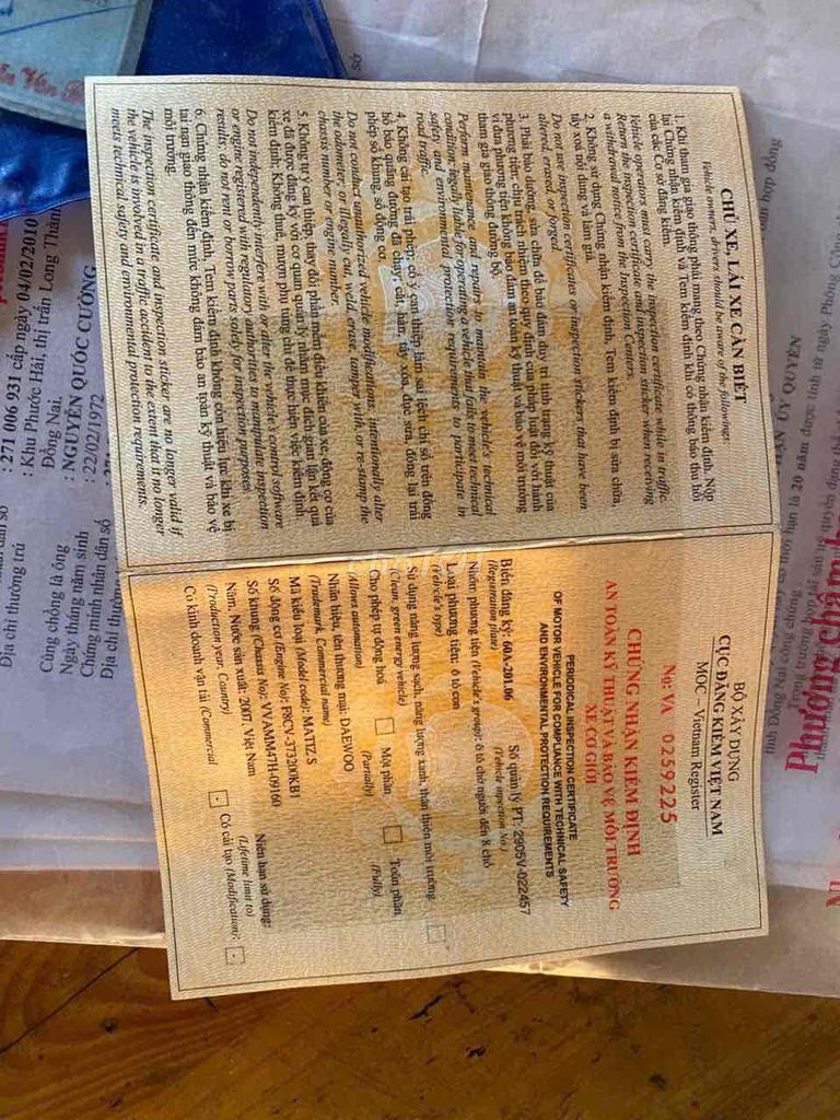 Daewoo Matiz 2007 SE color 0.8 MT - 136726 km. Mua bán Ô tô tại Thị xã Tân Uyên Bình Dương được đăng bởi Lê Đức linh hình 9