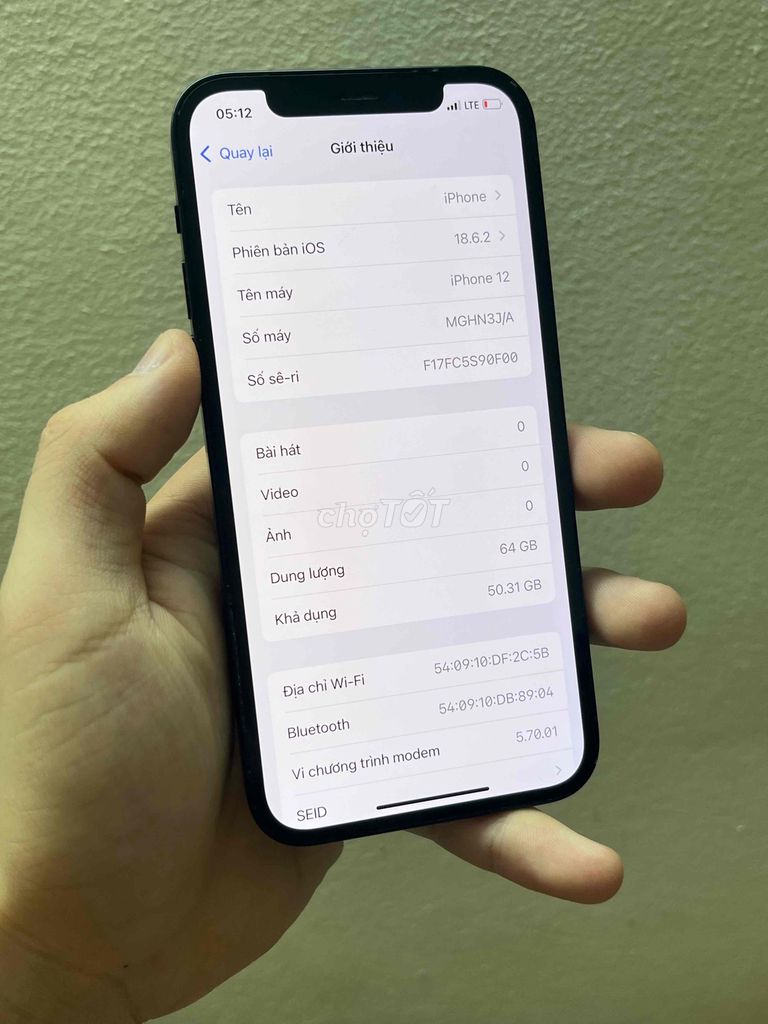 iPhone 12 64GB Đen zin áp. Mua bán Điện thoại tại Quận Long Biên Hà Nội được đăng bởi Phùng Quang hình 1
