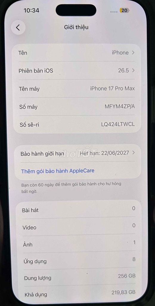 Apple iPhone 17 Pro Max 256GB Bạc ZPA. Mua bán Điện thoại tại Thị xã Phổ Yên Thái Nguyên được đăng bởi Việt Đào hình 1