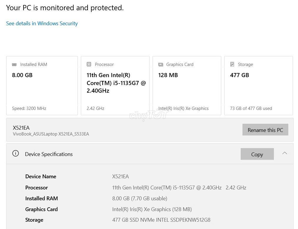 ASUS VivoBook X521EA i5-1135G7 8GB/NVMe512GB. Mua bán Laptop tại Quận Ba Đình Hà Nội được đăng bởi Nguyễn Thành hình 1