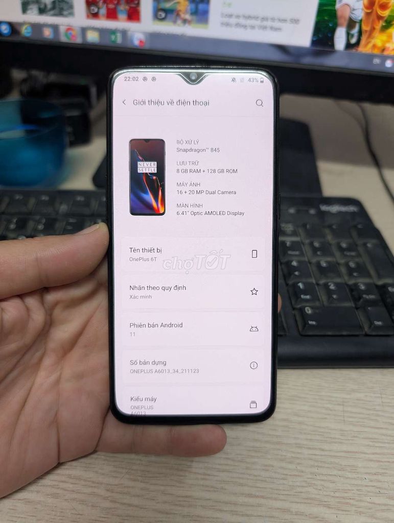 OnePlus 6T 128GB Đen. Mua bán Điện thoại tại Quận Hai Bà Trưng Hà Nội được đăng bởi Quốc Bảo hình 1