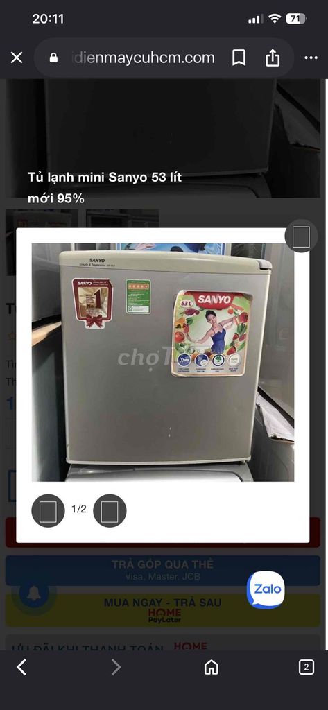 Tủ lạnh mini Sanyo 53 lít mới 95%. Mua bán Tủ lạnh tại Quận Liên Chiểu Đà Nẵng được đăng bởi Ppppppp hình 1