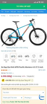 Xe đạp MTB Pacific Montero 4.0 đẹp keng