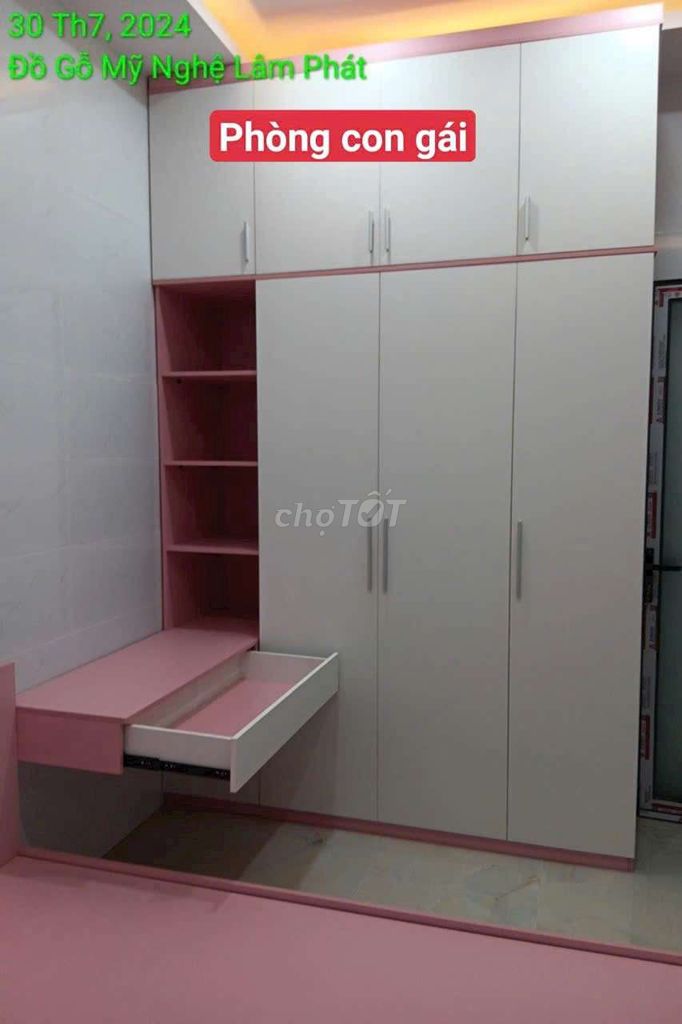 Thi công tủ áo MDF lõi xanh